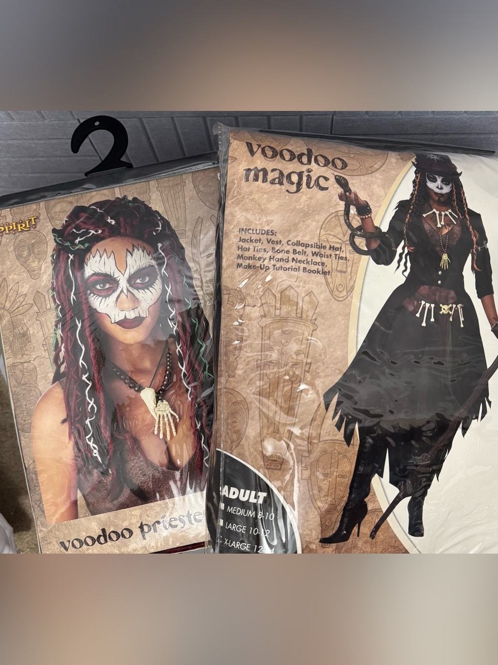 Adult Voodoo Halloween costume size XL and wig